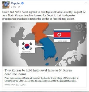 Rappler's FB post linked to its website